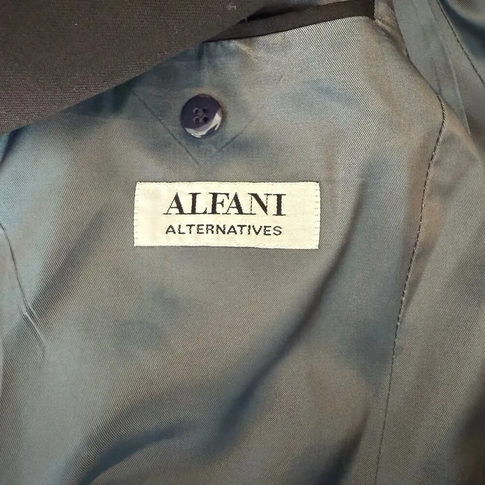Alfani Alternatives Y2K Men’s Black Wool Blazer Sportcoat 44L Three Button
